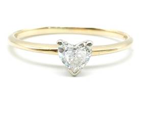.26 Carat Heart Shaped Diamond Solitaire Estate Ring in 14k Yellow Gold $550