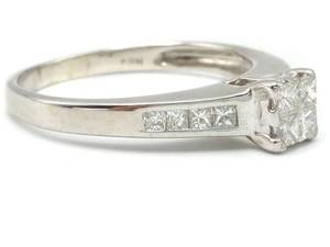 .60 Carat Princess Cut Invisible Setting Estate Ring in 14k White Gold $2350 Appraisal Included