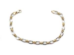 14k Two Tone Fancy Link 7 Estate Bracelet $1100