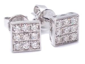 Stunning Diamond Stud Estate Earrings in 14k White Gold $2875