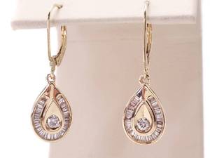 Fantastic .80 Carat Diamond Dangle Estate Earrings in 14k Yellow Gold $3125