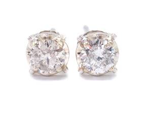 .45 Carat Diamond Stud Estate Earrings in 14k White Gold $1850