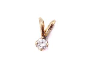 Beautiful Diamond Solitaire Rabbit Ear Pendant in 14k Yellow Gold $600