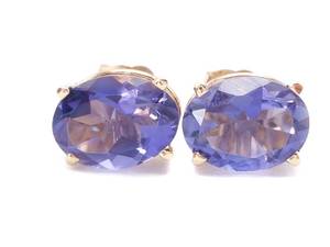 Beautiful Iolite Stud Estate Earrings in Yellow Gold $975
