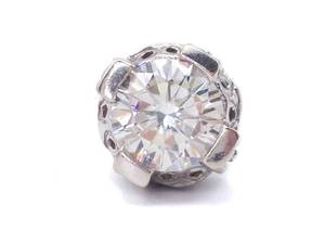 1 Carat Moissanite Stud Earring in a Fancy 14k White Gold Setting $595