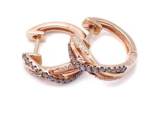 LeVian Chocolate Covered Strawberry Diamond Estate Huggie Earrings in 14k Strawberry Gold $1500