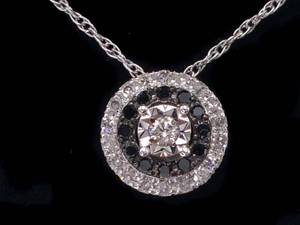 14 Carat Natural Black and White Diamond Pendant Brand New