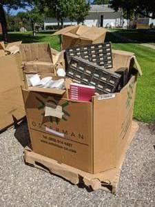 lot 287 image: Gaylord of Parts Organizers, Leviton Units, Lucent Technology Parts, and More