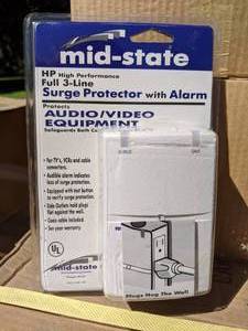 lot 296 image: Lot of 72 Mid-State High Performance 3-Line Surge Protectors with Alarms