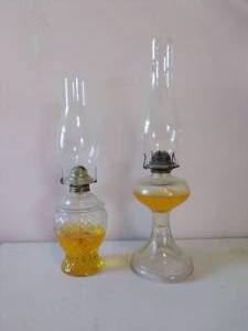 Two Glass Oil Lanterns