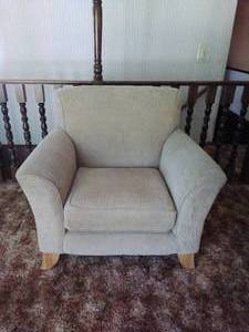 Upholstered Beige Armchair