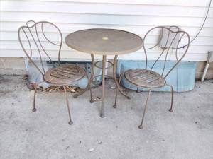 Small Outdoor Table with Two Chairs