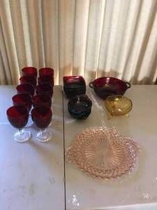 Red, Pink and Amber Glass Collection
