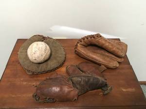 Old baseball gloves