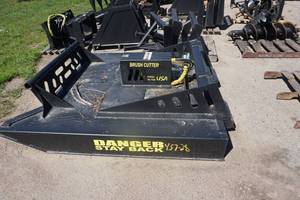 lot 13 image: Brand New Universal Mount Bobcat Skid Loader Skid Steer 72 Brush CutterBrush Hog With Push Bar