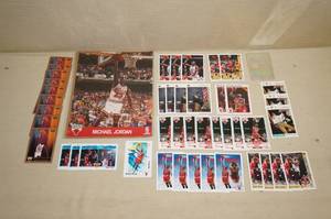lot 56 image: Michael Jordan Cards and Small Poster