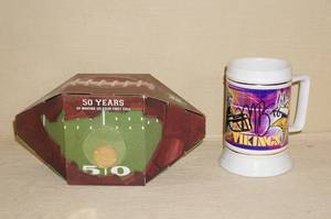 lot 45 image: Matt Birk Signed Stein and Vikings Collectible Coin