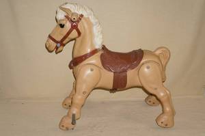 lot 101 image: Vintage MARX Marvel the Mustang Ride On Toy