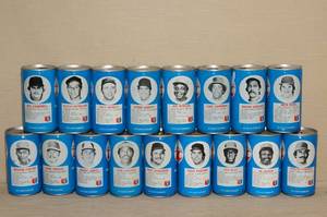 lot 68 image: Vintage RC Cola Baseball Player Cans