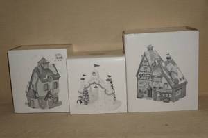 lot 121 image: 3 Department 56 Snow Village Buildings