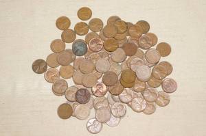 lot 156 image: Assortment of Wheat Pennies