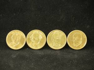 lot 162 image: 4 2008-D Presidential Dollar Coins