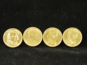 lot 161 image: 4 2007-P Presidential Dollar Coins