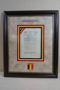 lot 149 image: Framed Letter from General to Troops in Belgium