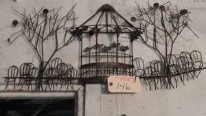 Wire Garden Scene Wall Ornaments