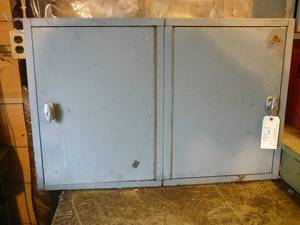 Metal Cabinet With 2 Doors Items Included