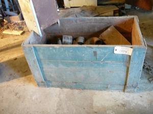 Wooden Box With Chains, Valves, Scrap Steel Included, Fish House Stove