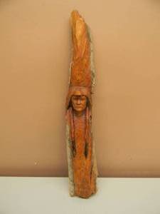 VINTAGE ORIGINAL - Native American Indian Hand Carved Wood Indian, By Arlo Zurniss - VERY COOL PIECE - APPROX 21 - SEE PICTURES