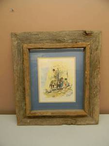 ANTIQUE  VINTAGE AMERICAN INDIAN ART BY CHARLES M. RUSSELL 1926 INDIAN MEDICINE MAN - INCREDIBLE FRAME - VERY COOL PIECE - APPROX 22 BY 24 - SEE PICTURES