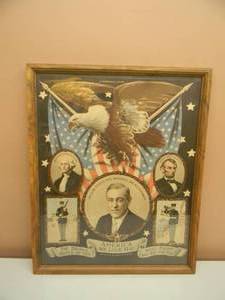 Original WW1 President Wilson Patriotic - THE BRAVE BOYS OF 1917 WILL FIGHT AND DIE FOR YOU 1917 Poster By EG Renesch - NICE - FRAMED - SEE PICTURES