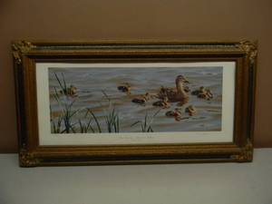 Darrell Bush Hand Signed and Numbered Limited Edition  875 of 1750 - First Time Out - GREAT PIECE IN VERY COOL VINTAGE FRAME - APPROX 33 BY 17 - SEE PICTURES