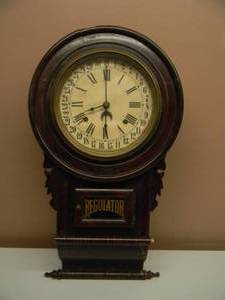 ANTIQUE  VINTAGE REGULATOR WALL CLOCK - NEEDS SOME TLC BUT A AWESOME PIECE - RARE - SEE PICTURES