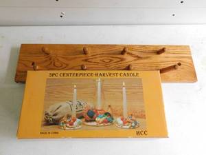 lot 8 image: 3 Piece Centerpiece Harvest Candle Holders