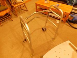 lot 116 image: Walker with Wheels and a Shower Chair