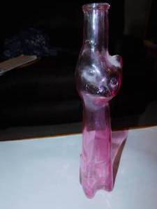 lot 163 image: Tall Puple Cat Bottle