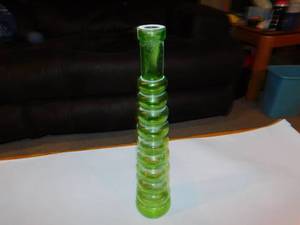 lot 164 image: Tall Green Decorative Glass Bottle