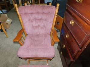 lot 133 image: Glider Rocker with Footstool
