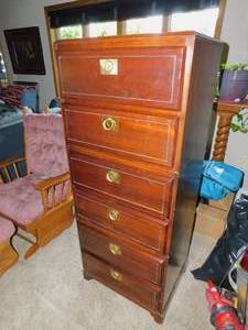 lot 143 image: Tall Wood Dresser