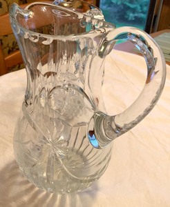 lot 9 image: Two Crystal Pitchers