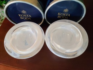 lot 46 image: Pair of  Kosta Boda Art Glass Votive Candle Holders