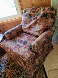 lot 74 image: Fishing Themed Upholstered Arm Chair