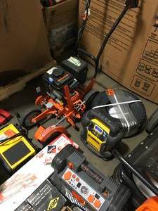 DEWALT HUSKYPOWERMATERYOBI AND BLACK DECKER ASSORTED TOOLS CUSTOMER RETURNS SEE PICS