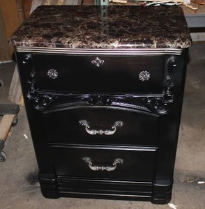 lot 3 image: Ashley Furniture Black Night StandSide Table