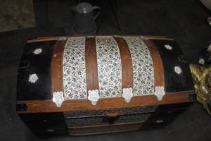 lot 44 image: Refinished Storage Trunk wPURPLE Lining