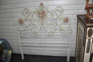 lot 37 image: Elaborate Cast Metal Headboard