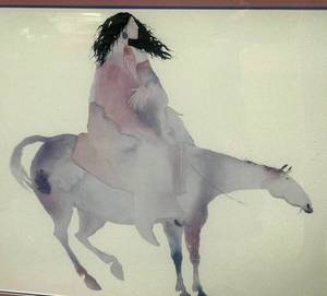 lot 60 image: Signed, Matted and Framed Original Watercolor by Carol Grigg Titled Indian Princess